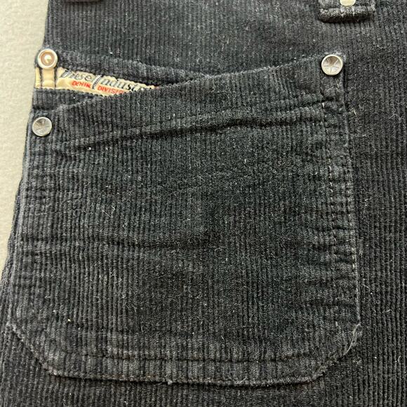VTG Diesel Pants Women's Size 4/27 Black Corduroy Y2K Straight Preppy - Picture 7 of 15